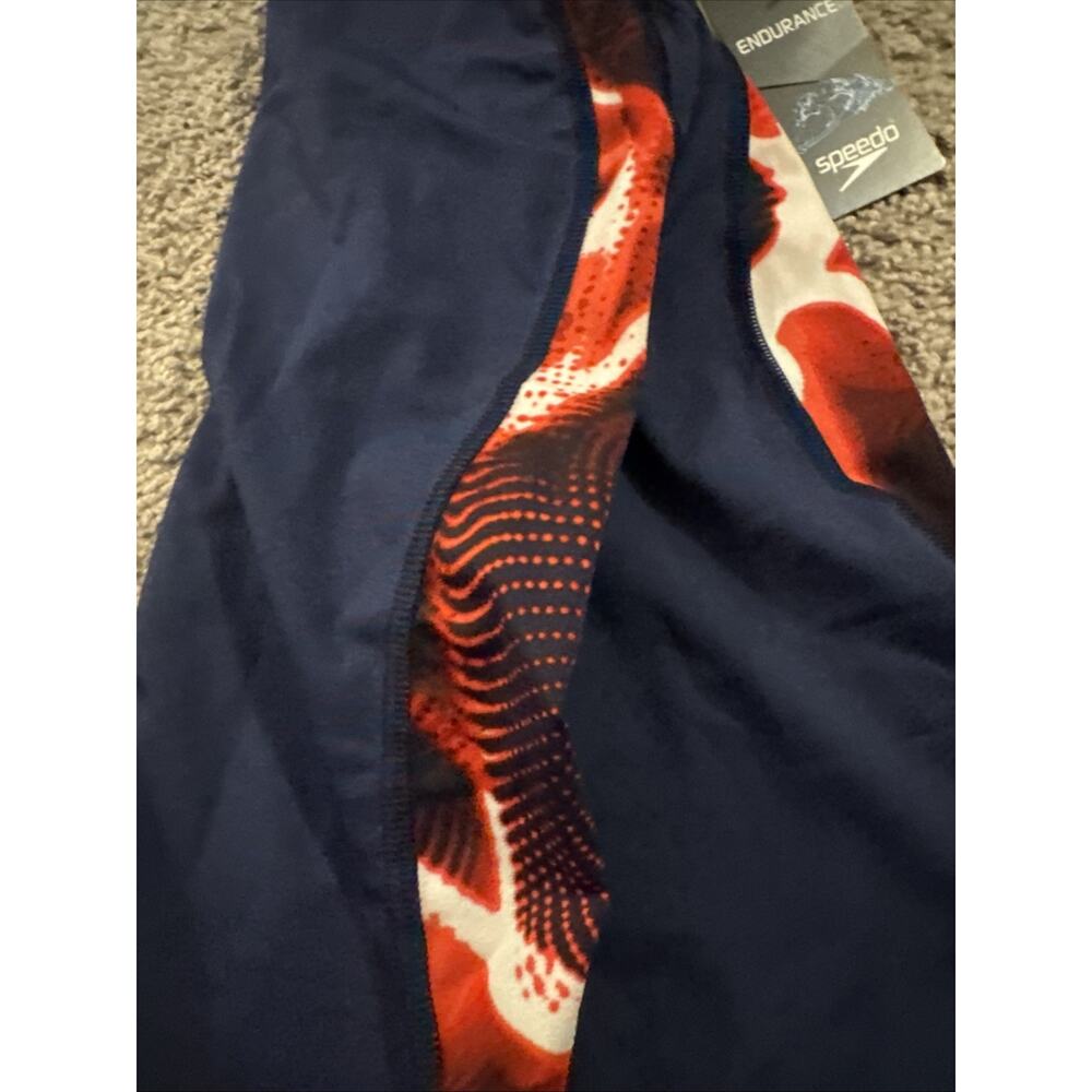Speedo Men's Endurance Race Grab Bag Jammer - Navy/Red 30 NWT - Picture 5 of 7